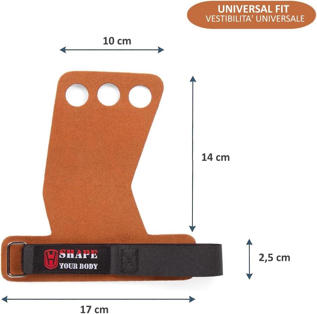 2 Para-mani per Crossfit e Sollevamento Pesi - Paracalli Grips (marrone) FF 3/4