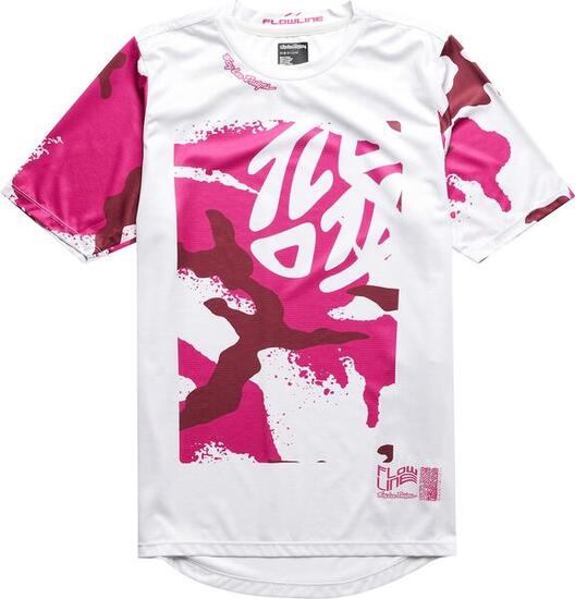 Troy Lee Designs Flowline jeugdshirt met korte mouwen, wit/roze