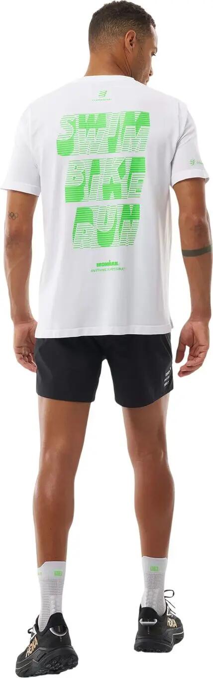 Compressport Ironman 2026-trainings-T-shirt, wit/groen 4/5