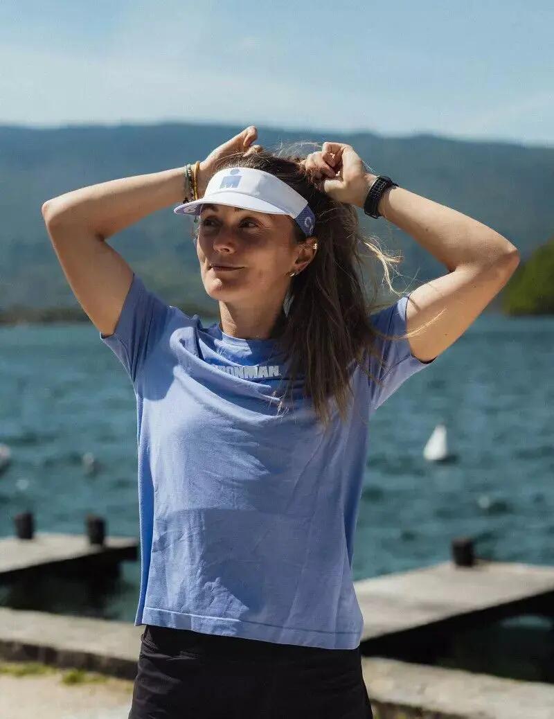 T-Shirt Compressport Training Ironman 2026 Bleu/Blanc Femme 5/6