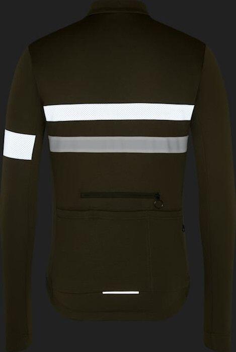 Maillot manches longues Rapha Brevet Jersey Kaki/Blanc Homme 4/4