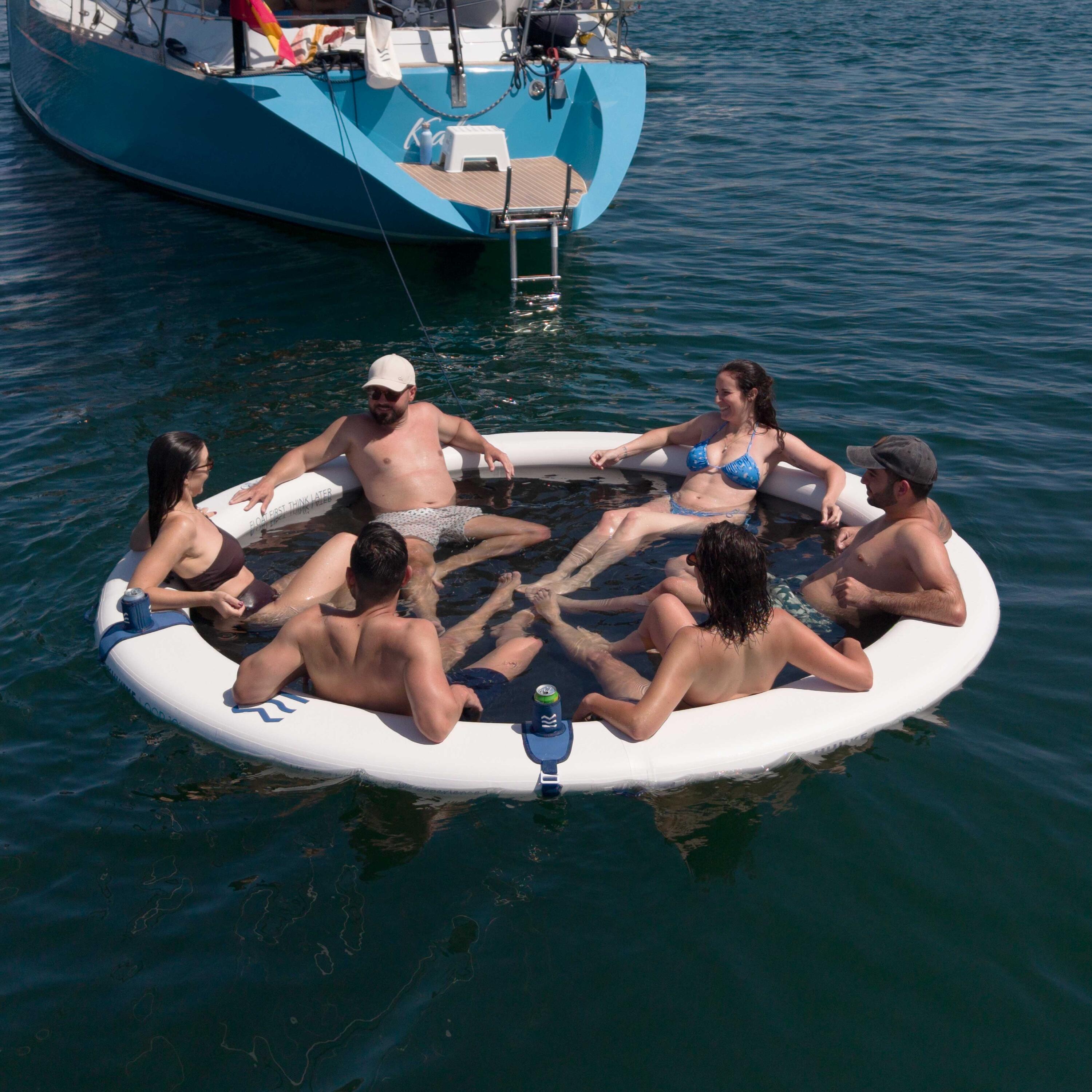 Anneau Gonflable 6 Personnes avec Accessoires, Jusqu'à 420 kg, 3,05 m, Blanche 8/10