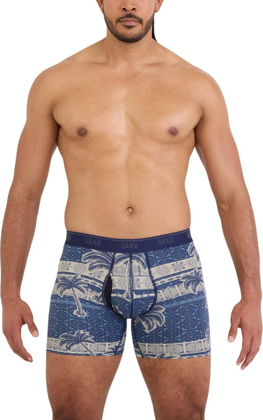 Boxer Saxx Quest Quick-Dry Mesh Brief Fly Bleu/Beige Homme 2/4