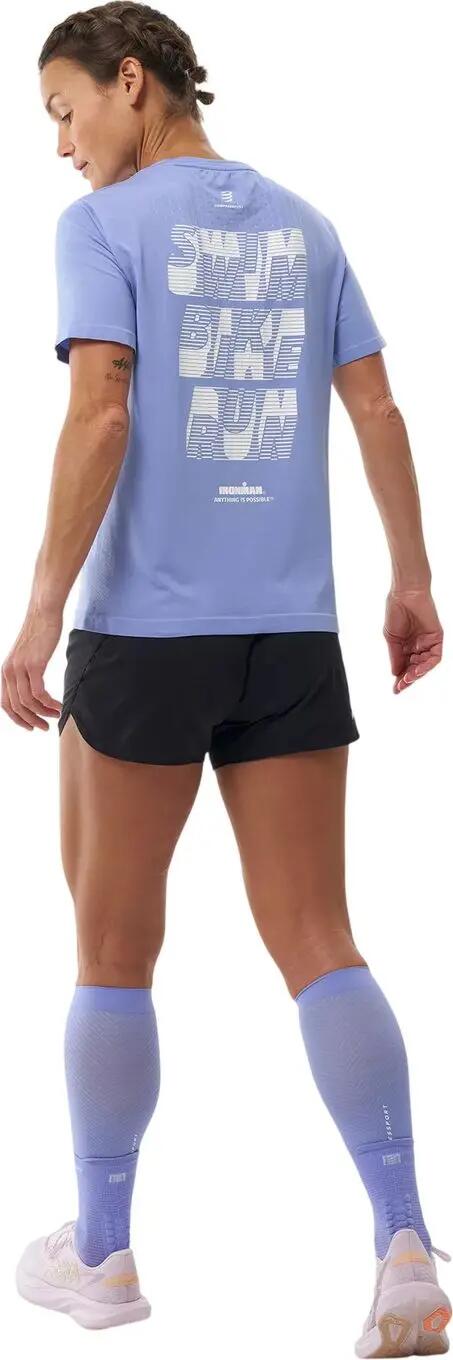 T-Shirt Compressport Training Ironman 2026 Bleu/Blanc Femme 4/6