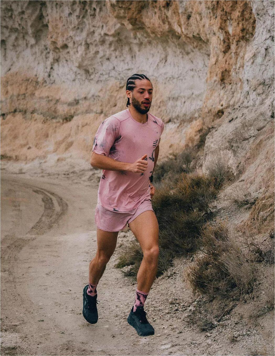 Maglia a maniche corte Compressport Performance Eat My Dust! Rosa da uomo 5/6