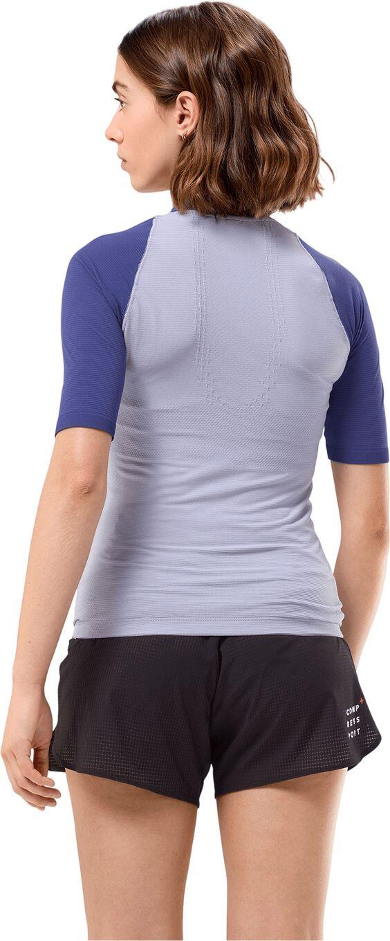 Maglia a maniche corte Compressport Trail Racing Postural, viola, da donna 2/4
