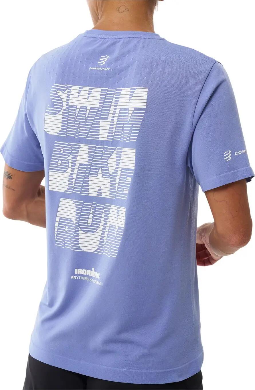 T-Shirt Compressport Training Ironman 2026 Bleu/Blanc Femme 3/6