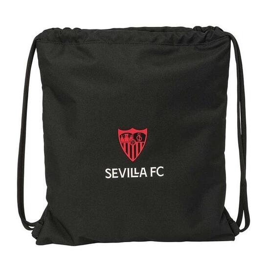 Sac plat enfant FC Séville avec poche intérieure et cordons de serrage - Noir