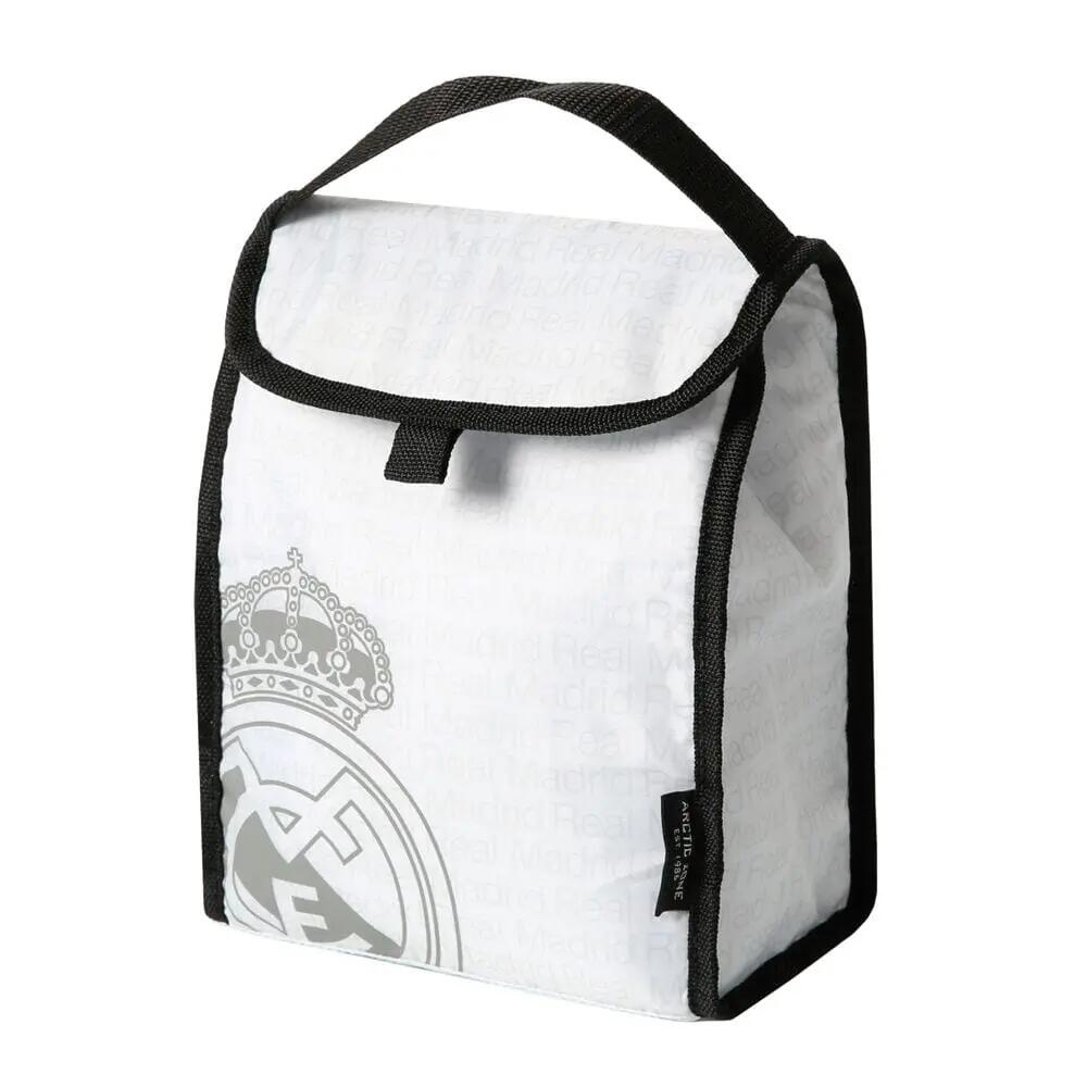 Borsa termica pieghevole per il pranzo dei bambini del Real Madrid, bianca. 4/5
