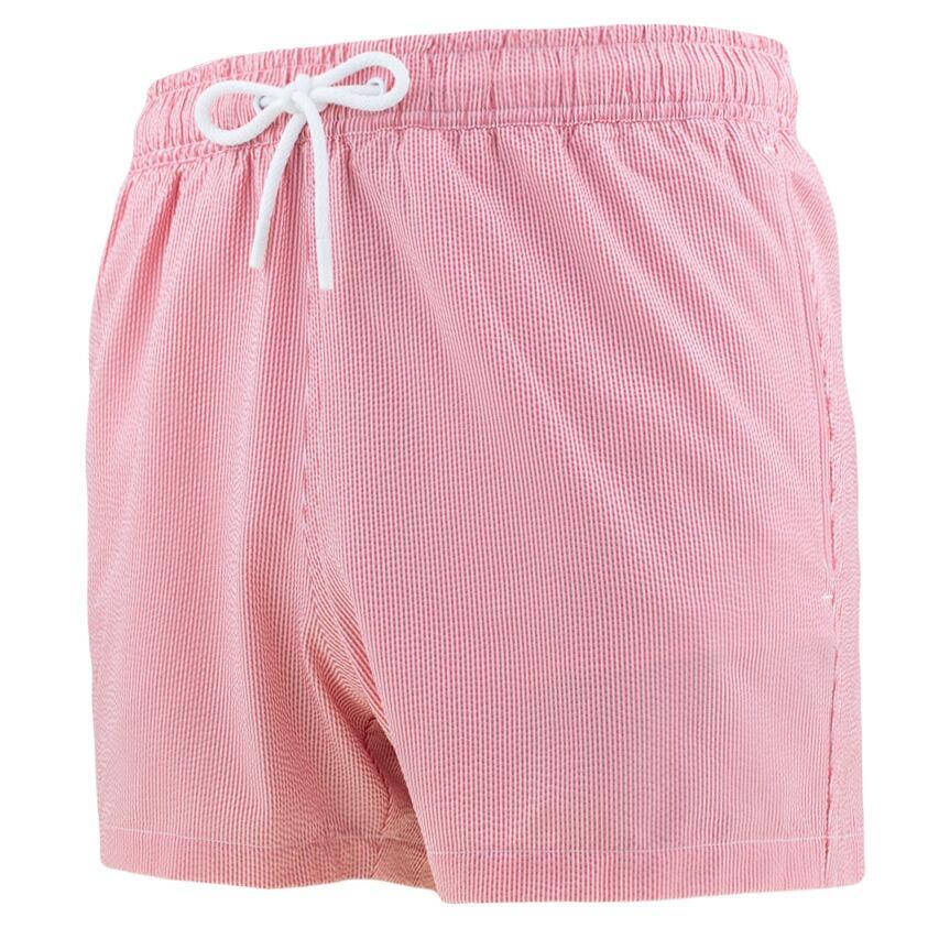 Heren Zwemshort Seersucker Stripes Rood & Wit Multi 7/7