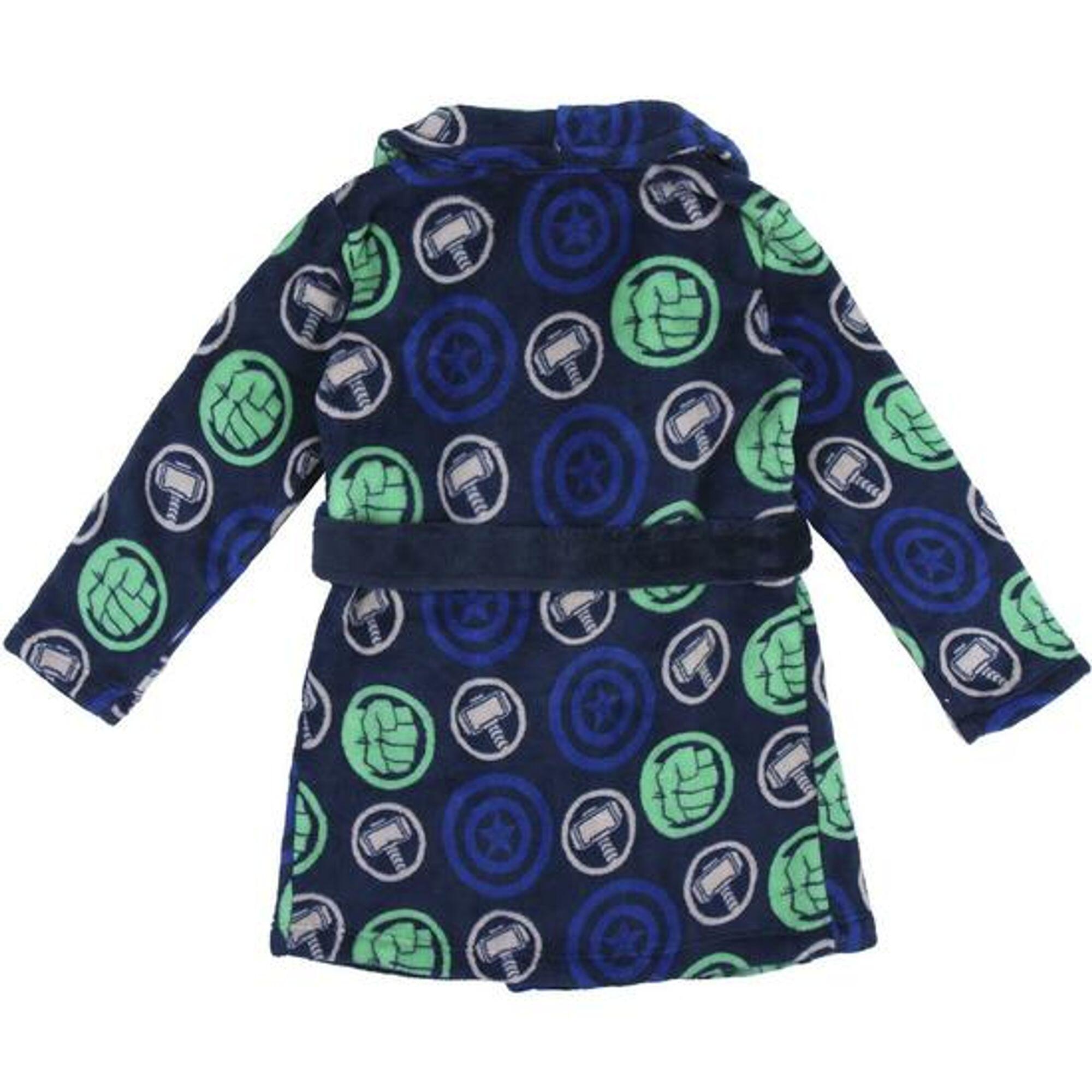 Albornoz Infantil Avengers Coral Fleece para Baño e Ducha Azul Marino 2/2