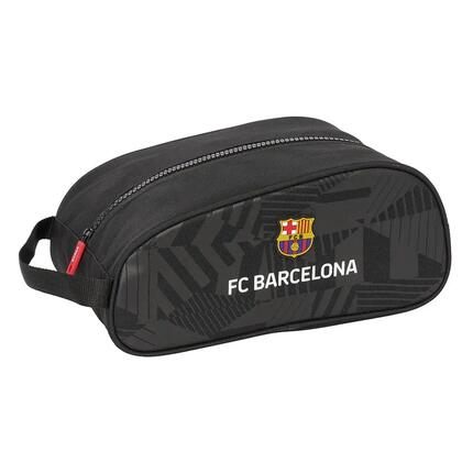 Sac à chaussures enfant FC Barcelona avec fermeture éclair et dragonne - Noir