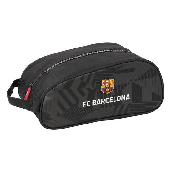 Sac à chaussures enfant FC Barcelona avec fermeture éclair et dragonne - Noir