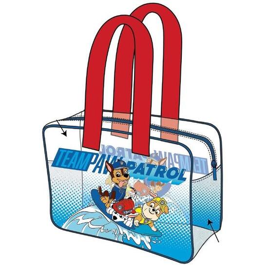 PAW Patrol Kinder-Strandtasche, transparentes PVC mit stabilen Griffen, Rosa