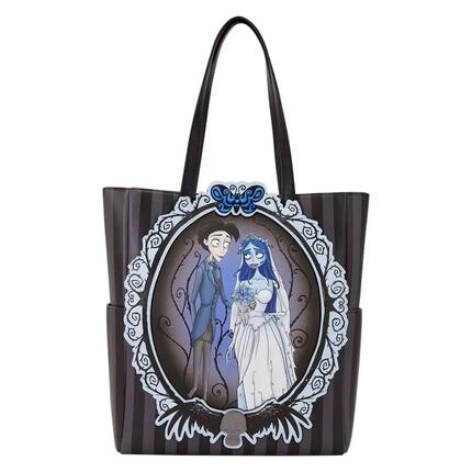 Sac cabas adulte Corpse Bride avec longues anses et rayures noires