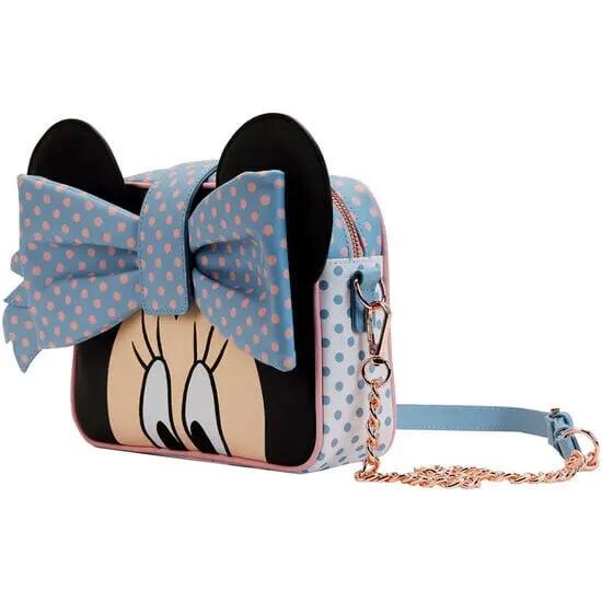 Bolsa de ombro Minnie Mouse para adultos, poliéster resistente, bolinhas rosa. 3/5