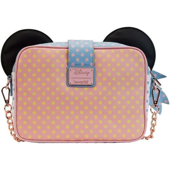 Bolsa de ombro Minnie Mouse para adultos, poliéster resistente, bolinhas rosa. 2/5
