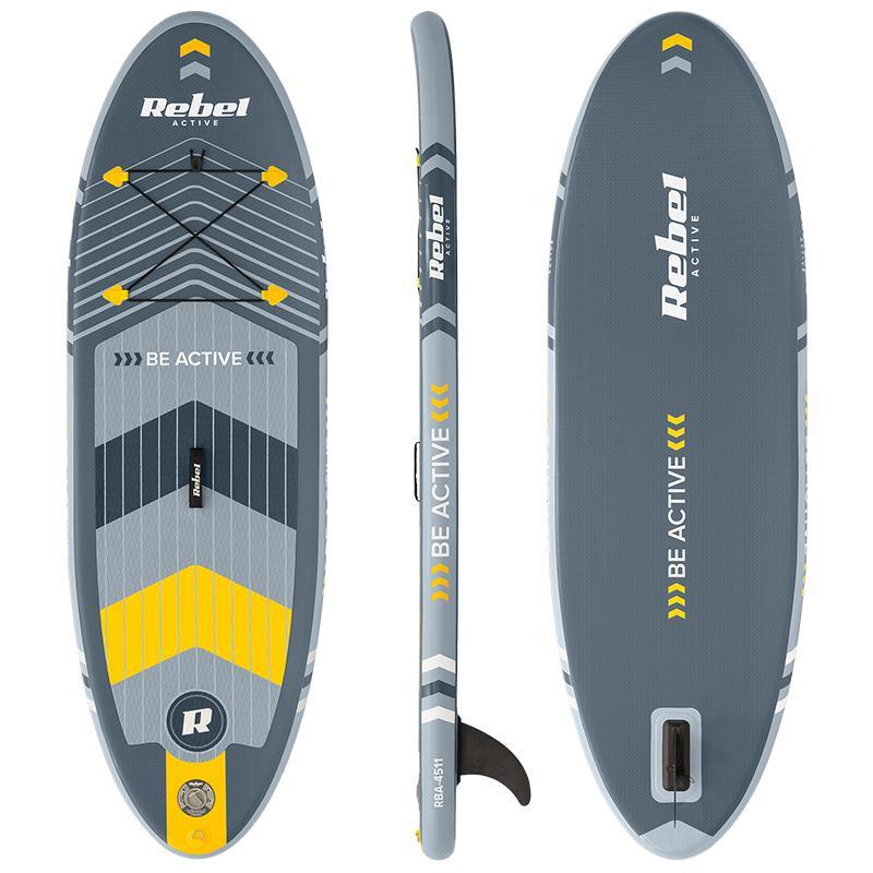 Deska SUP pompowana do pływania 244 cm wiosło Rebel zestaw pompka plecak 3/7