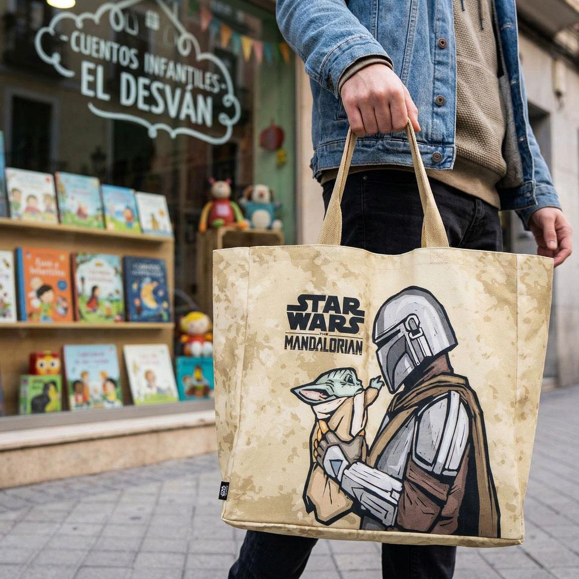 Sac cabas XL pour adulte The Mandalorian en polyester et coton beige 6/6