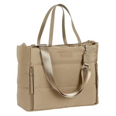 Zaino imbottito Moos per adulti con scomparto per laptop da 141" beige.