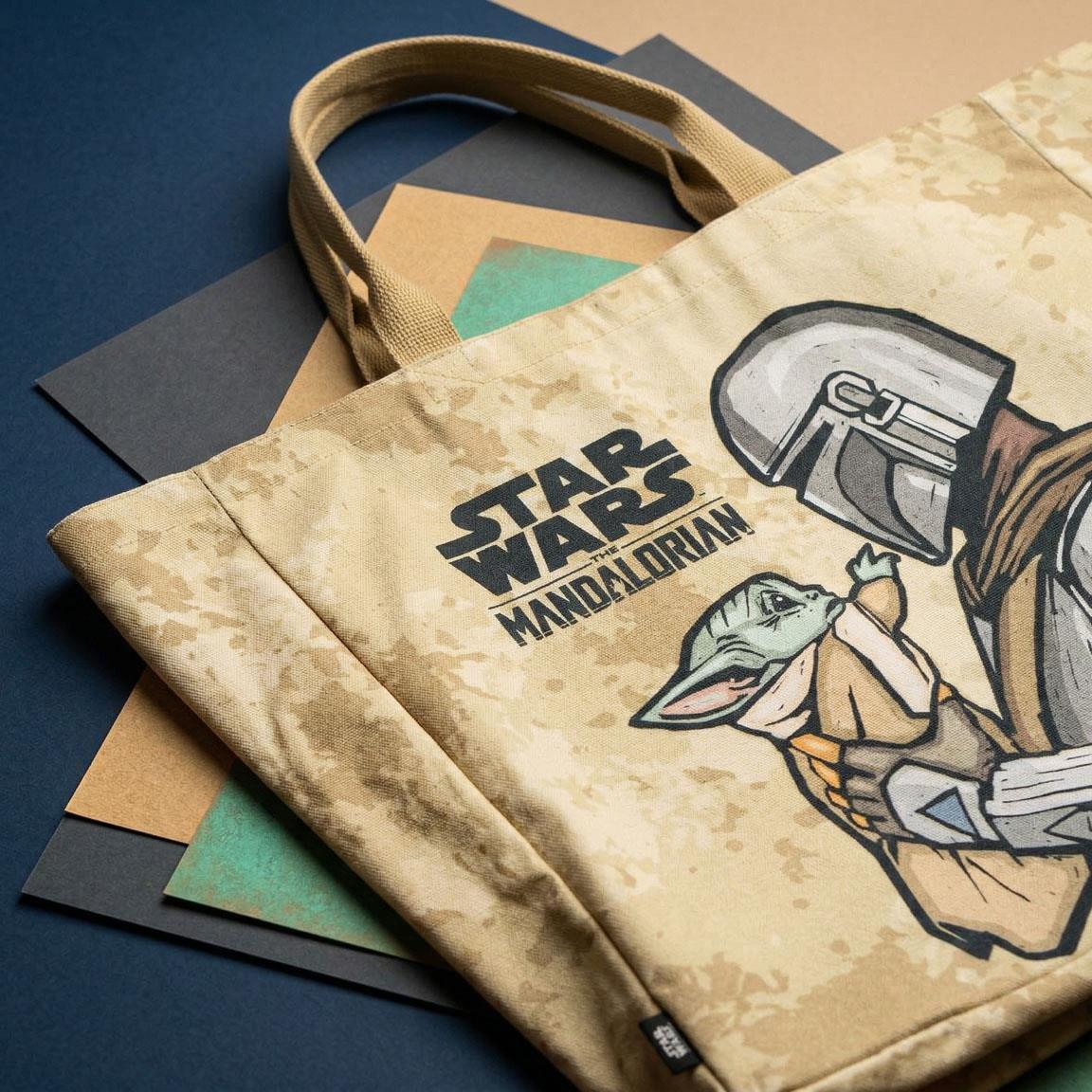 Sac cabas XL pour adulte The Mandalorian en polyester et coton beige 4/6