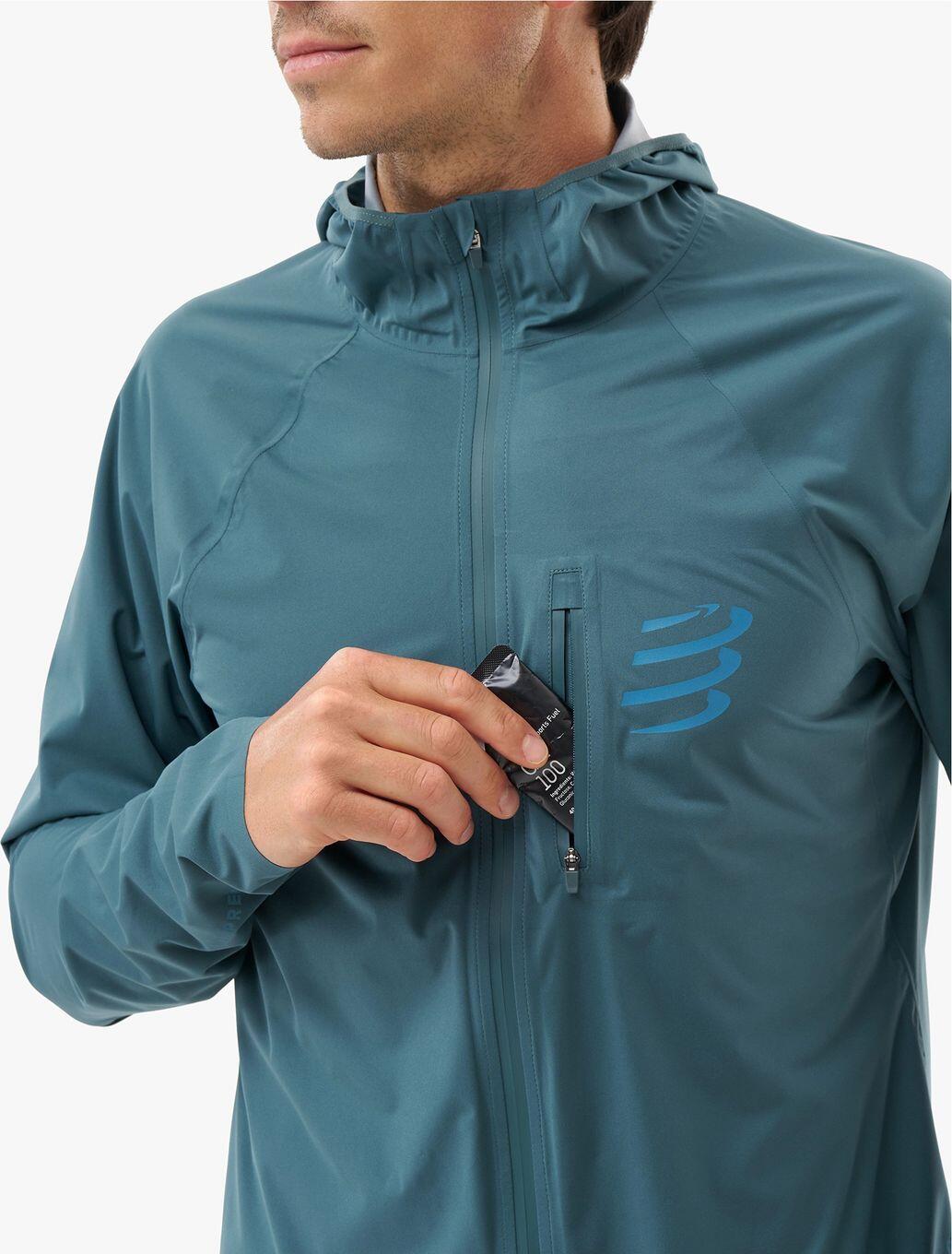 Casaco Impermeável Compressport Tempest Azul para Homem 3/6