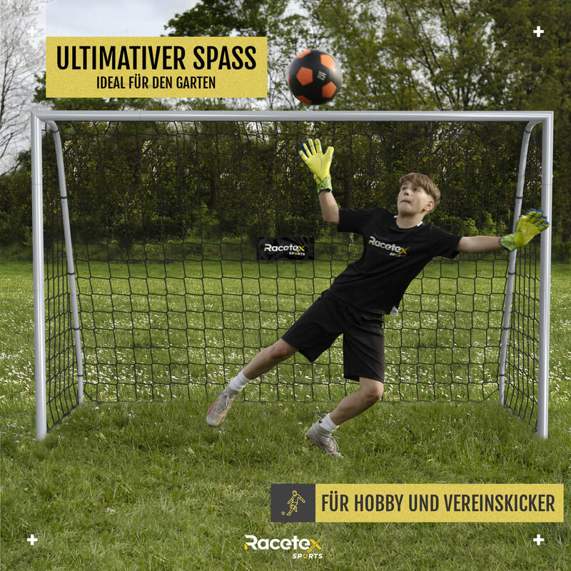 RACETEX Goal Silver – Stahl-Fußballtor 180 x 120 cm wetterfest 5/5