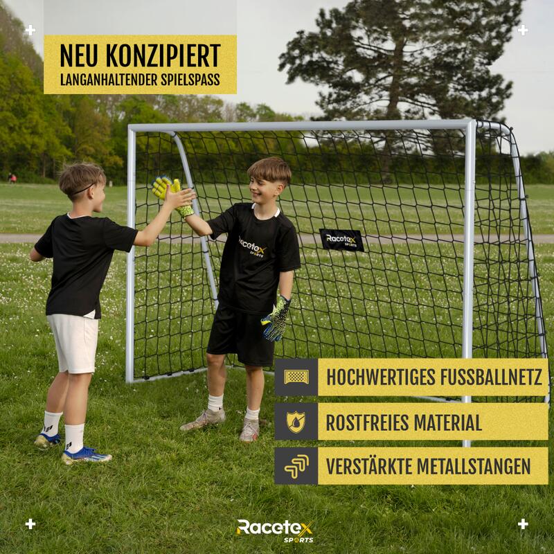 RACETEX Goal Silver – Stahl-Fußballtor 180 x 120 cm wetterfest 4/5
