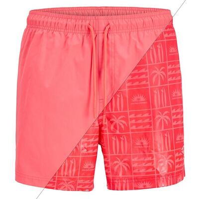 Heren zwemshort splash magic koraal oranje