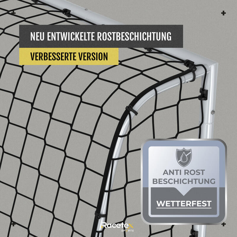 RACETEX Goal Silver – Stahl-Fußballtor 180 x 120 cm wetterfest 2/5