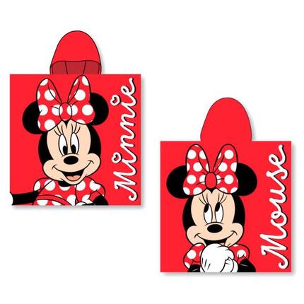 Poncho Toalla de Microfibra Baño Kinder Minnie Mouse Azul und Rosa 55x110