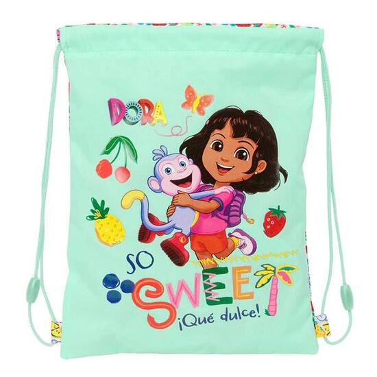Sac de sport à cordon Dora pour enfants avec poche intérieure - Vert