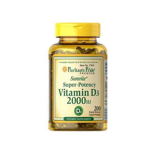 Zdrowie i uroda Puritan'S Pride  Vitamin D3 2000 IU 200softgels.