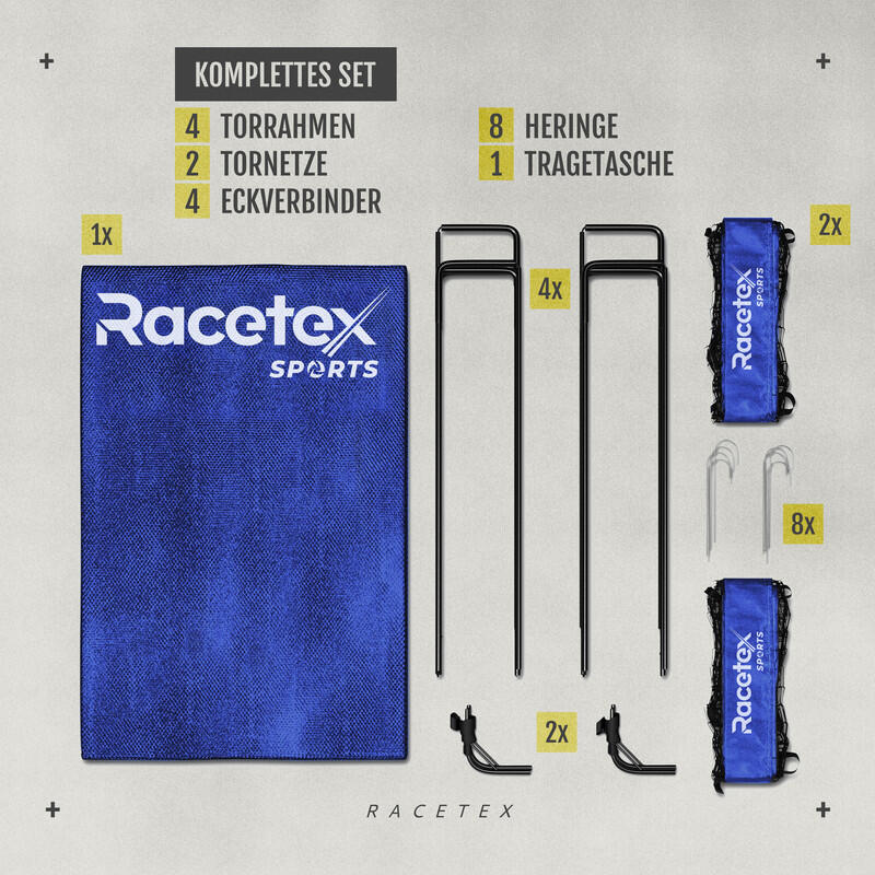 RACETEX 2er Pop-Up Fußballtor-Set Kinder, blau 2/7