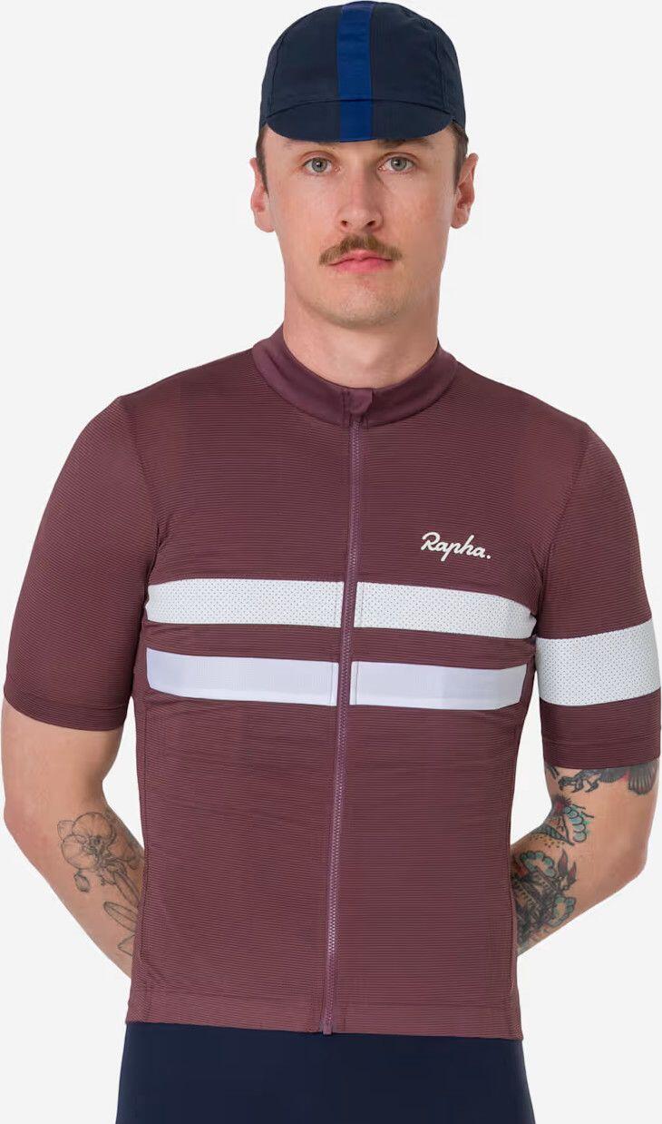 Maillot manches courtes Rapha Brevet Lightweight Violet/Blanc Homme 5/7