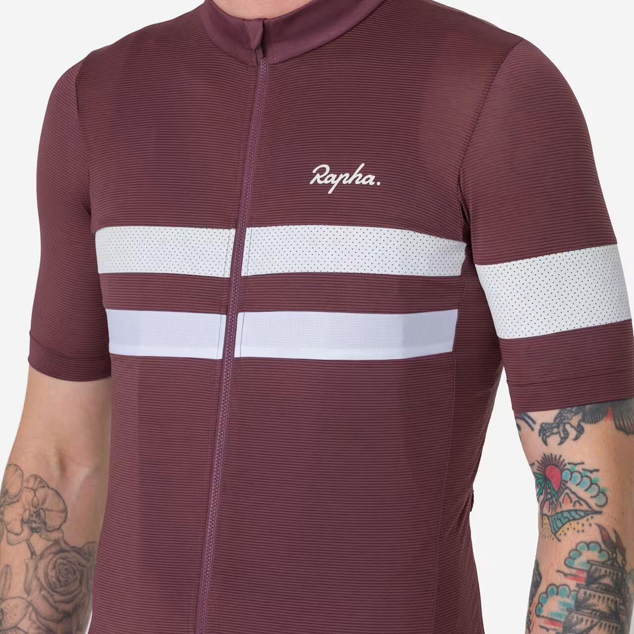 Maillot manches courtes Rapha Brevet Lightweight Violet/Blanc Homme 4/7