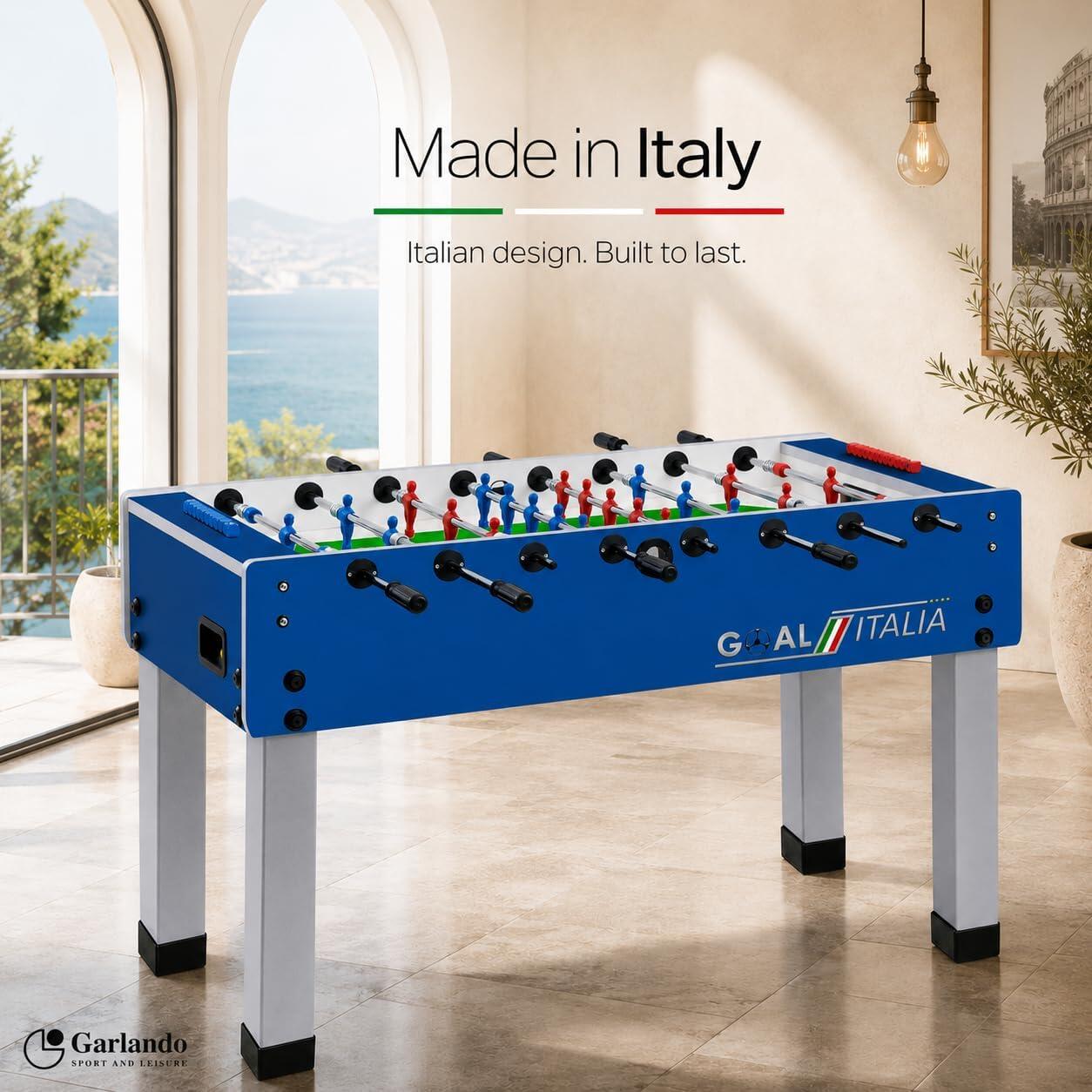 [GOALCVL] Calciobalilla Goal Italia blu indoor Aste Rientranti 3/6