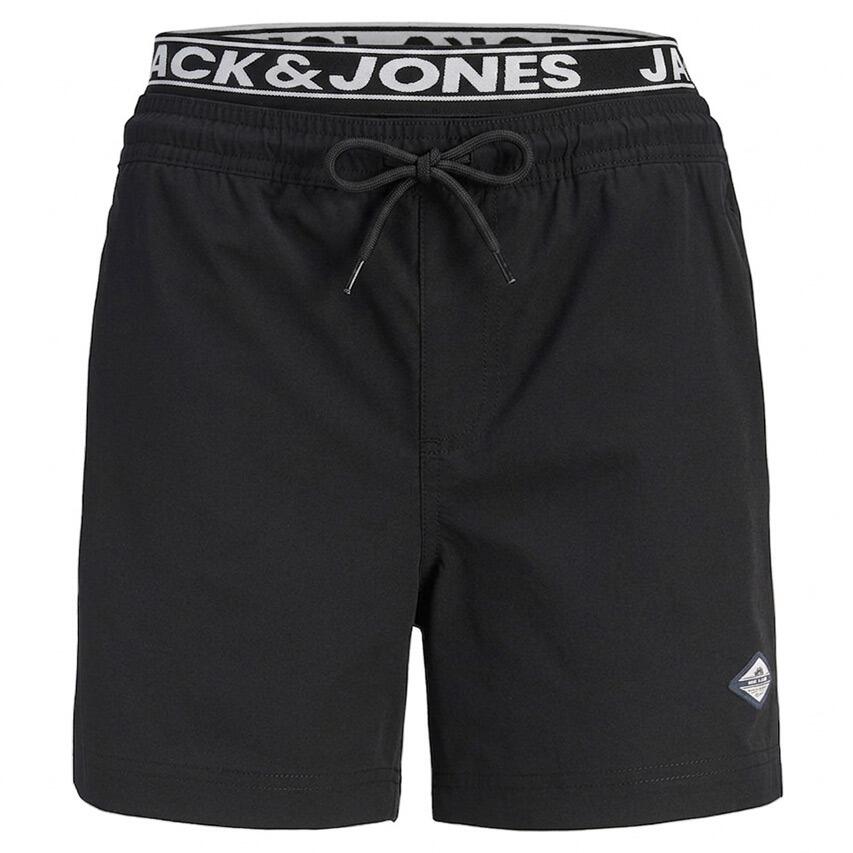 Heren Double Waistband Zwemshort Surf Zwart 1/6