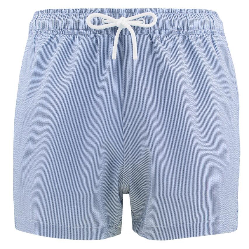 Heren Zwemshort Seersucker Stripes Blauw & Wit II Multi 7/7