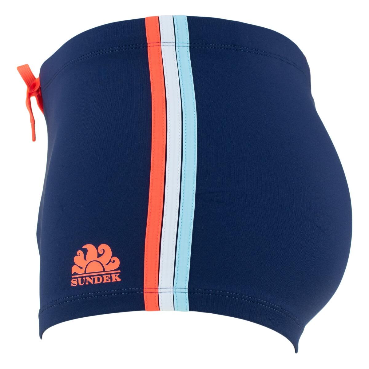 Heren Zwemboxer Mini Logo Blauw 3/4