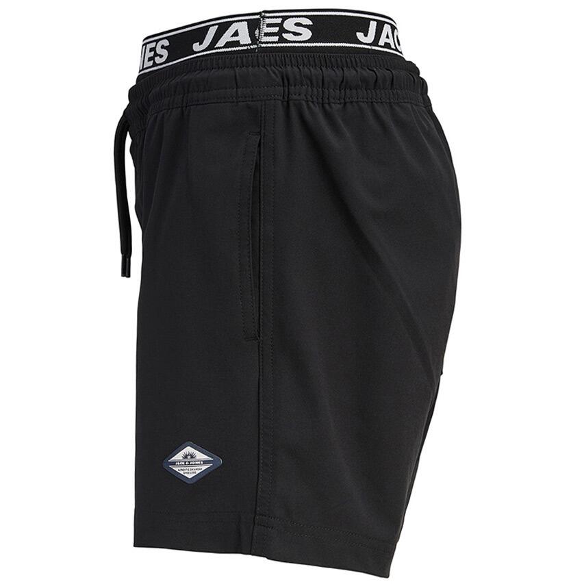 Heren Double Waistband Zwemshort Surf Zwart 5/6