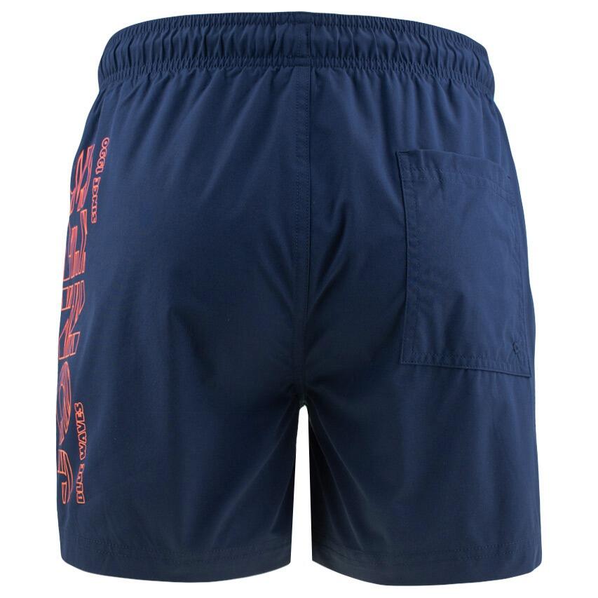 Heren Plus Size Zwemshort Wave Logo Blauw 5/5