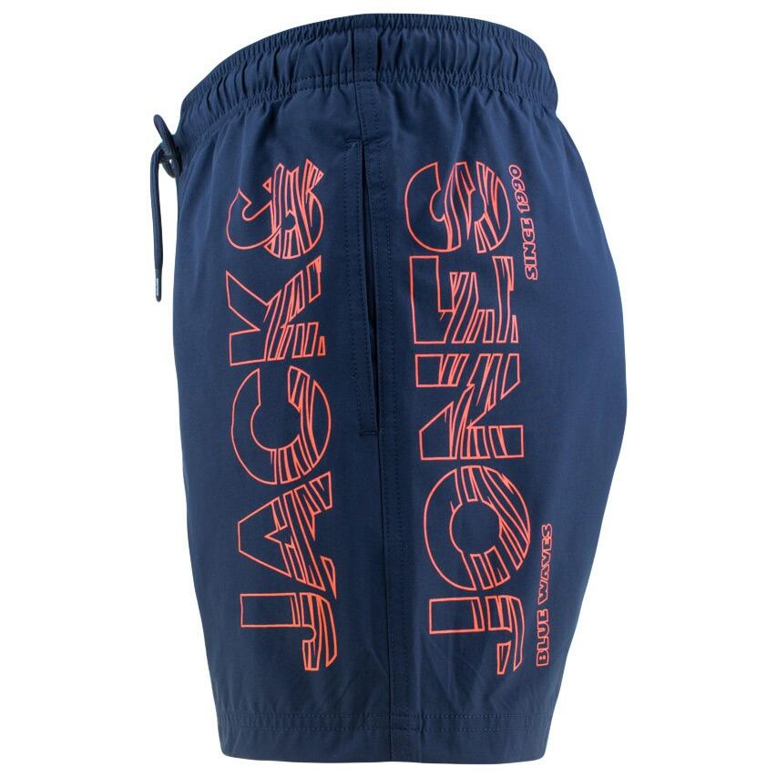 Heren Plus Size Zwemshort Wave Logo Blauw 4/5