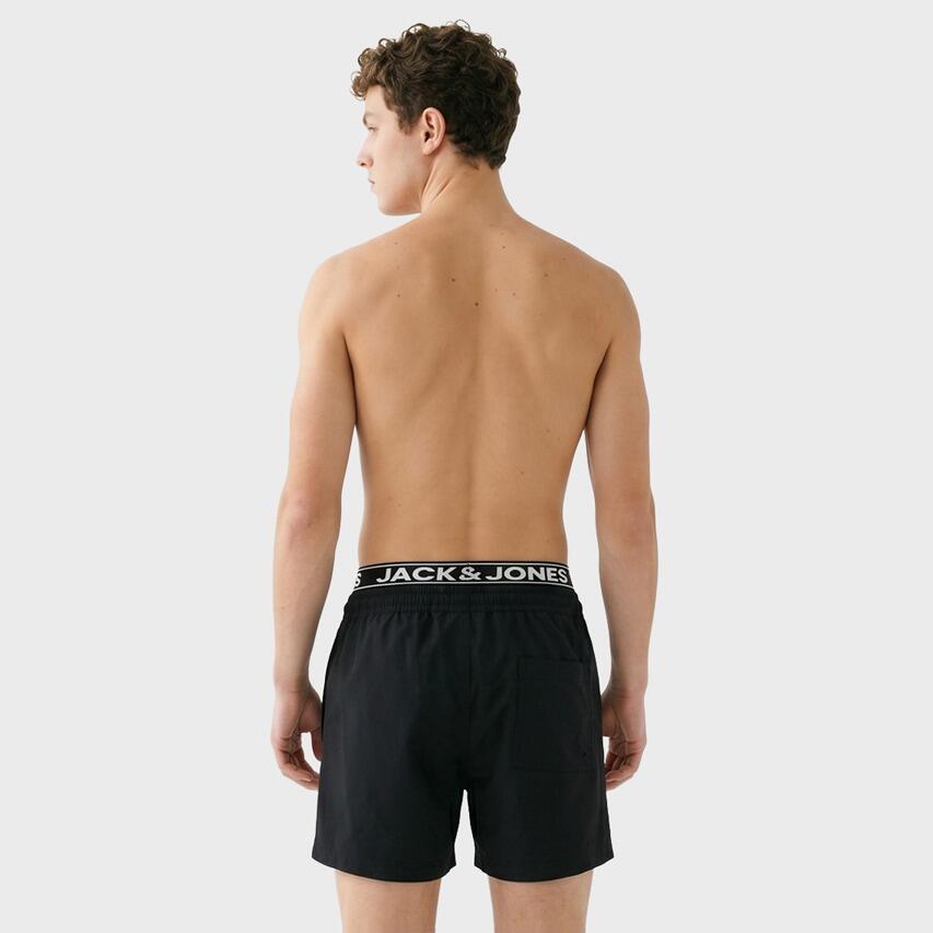 Heren Double Waistband Zwemshort Surf Zwart 3/6