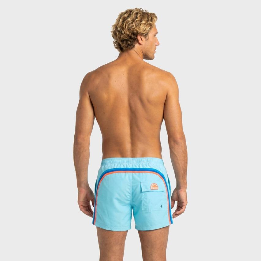 Heren Elastic Waist Zwemshort Blauw A6101 3/6