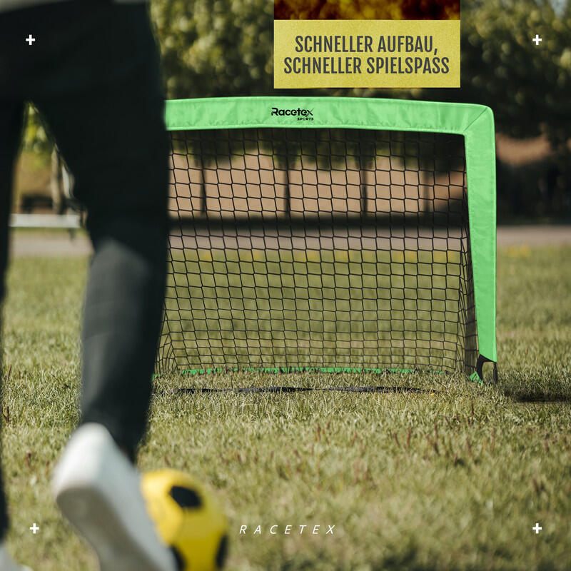 RACETEX 2er Pop-Up Fußballtor Kinder Set, Neongrün 6/7