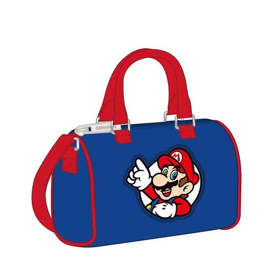 Super Mario Kinder-Sporttasche mit Schultergurt und Reißverschluss – Blau
