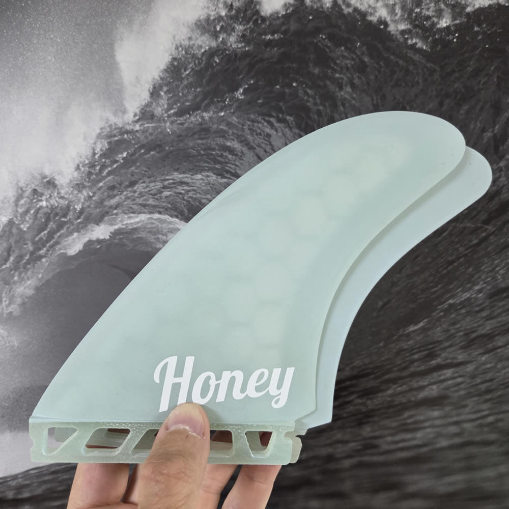 Quillas Honey Twin Fin Reactor Hex Aqua 2/3