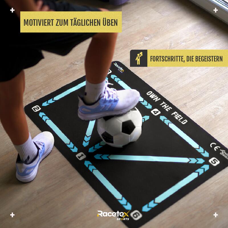 RACETEX Fußball Trainingsmatte Blau 90 x 60 cm 4/6