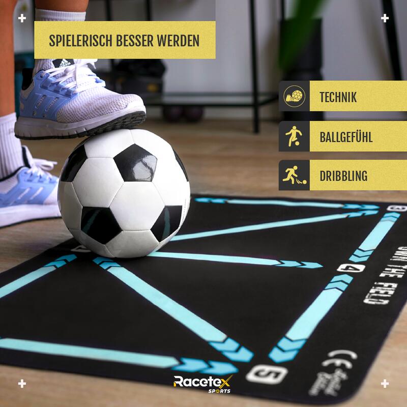 RACETEX Fußball Trainingsmatte Blau 90 x 60 cm 3/6